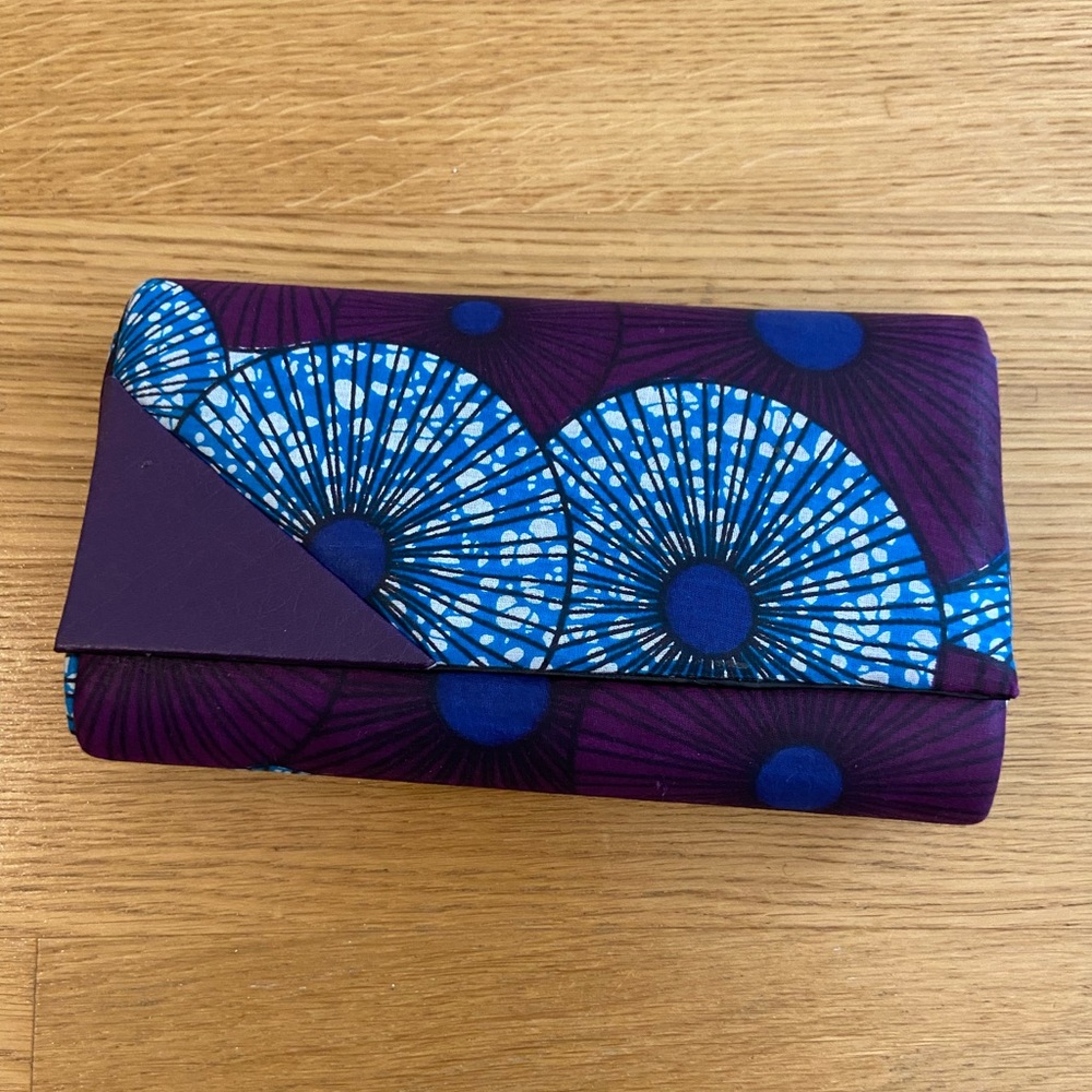 Purple Ankara print clutch